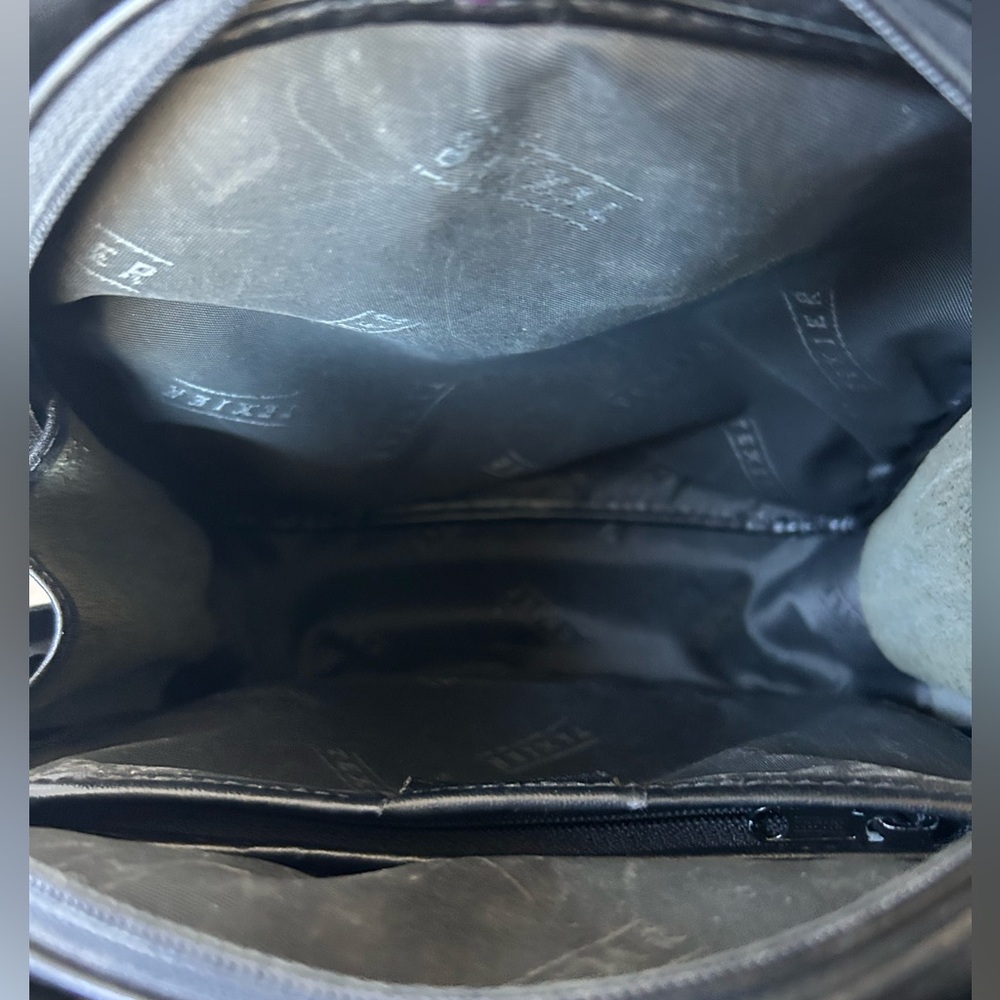 Texier Black Leather Mini Backpack with Sexy Gold Toggle - Picture 8 of 14